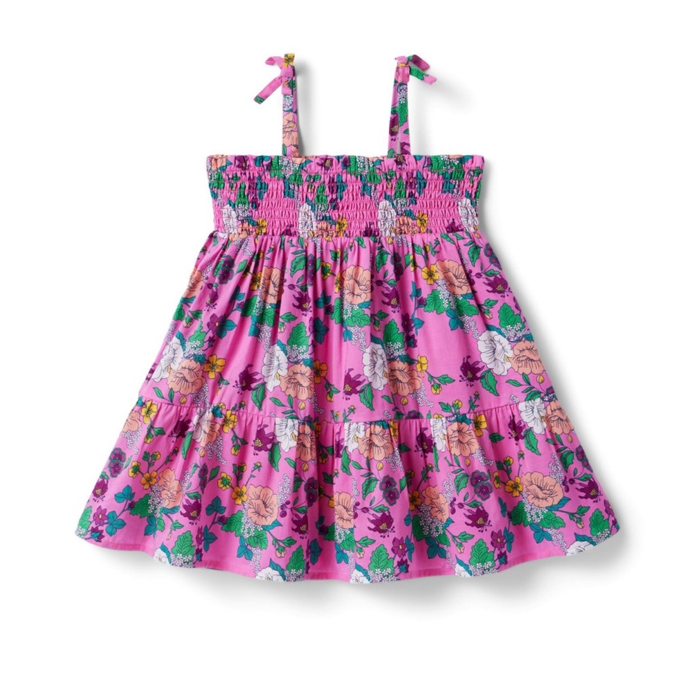 NWT Janie and jack pink floral smocked dress size 16